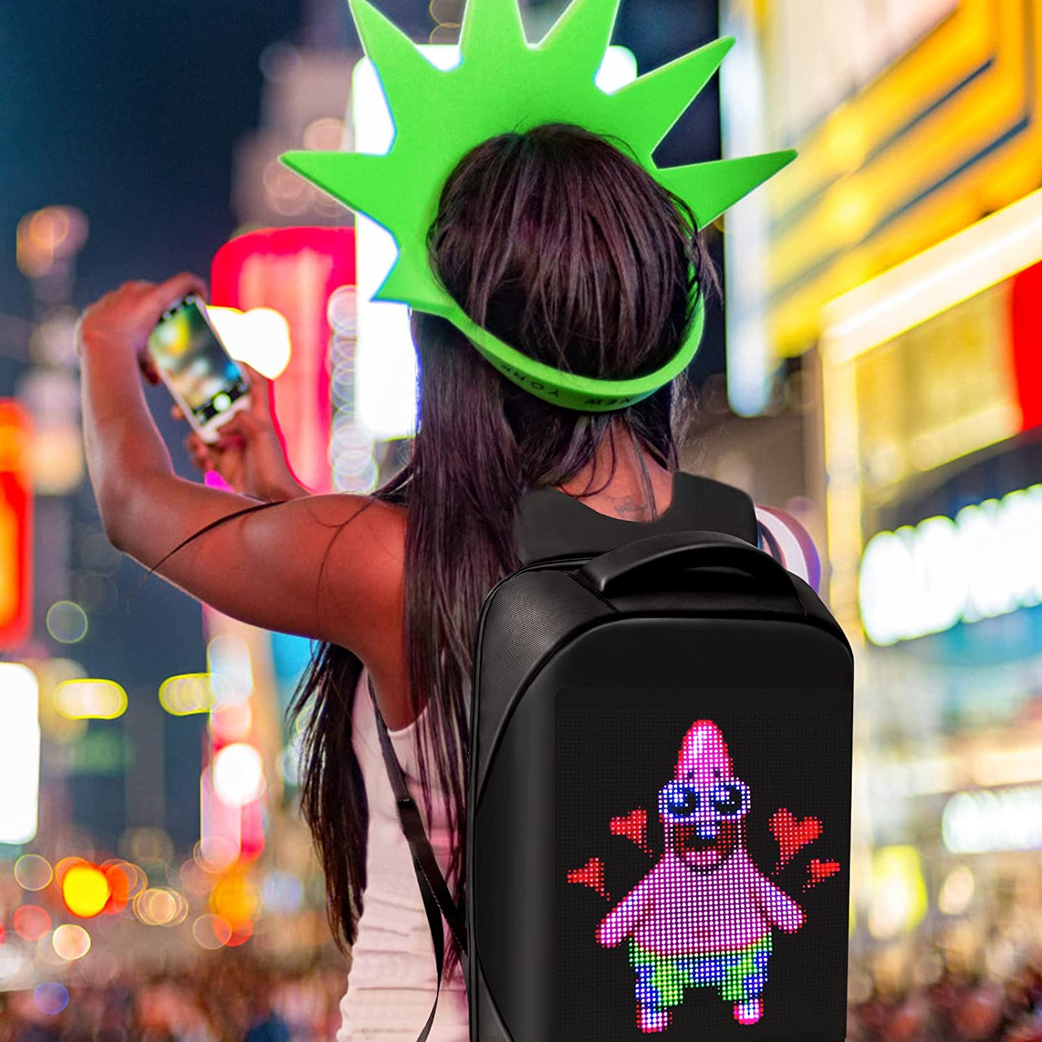 LED Display Backpack Illuminated WiFi Luminous MultiFunction Waterproof  Bag for Advertising Confession Innovative Gifts20L 25 x 25cmPink   Amazonin Sports Fitness  Outdoors